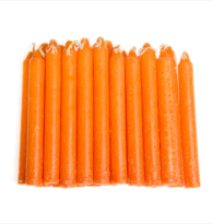3 vela laranja 20cm
